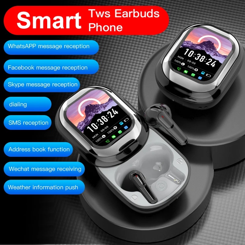 AI Translation Support APP Wireless Headphone LED Touch Screen Sliding Cover Bluetooth Earphone Noise Reduction Headset With Mic