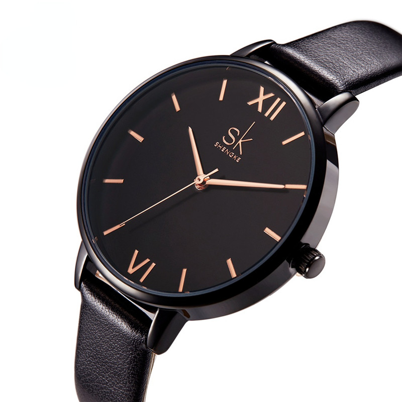 Top Luxury Women Watches Black Leather Strap Ladies Quartz Watch Original Design Wristwatch Female Bracelet Wristwatches