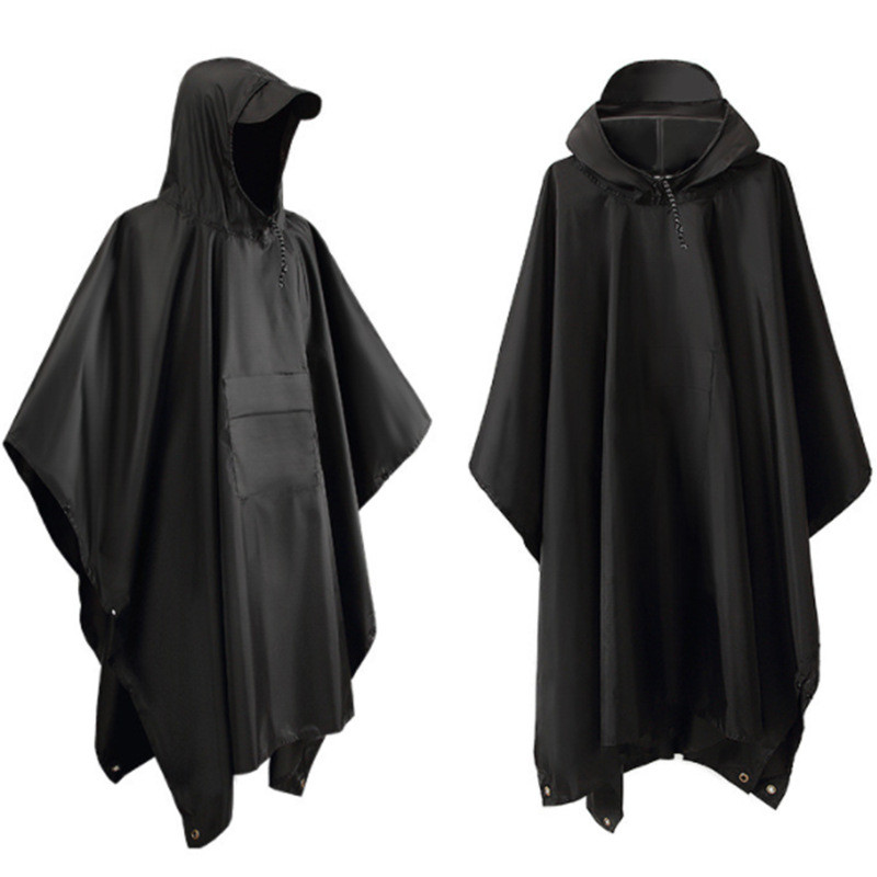 Outdoor Hooded Rain Poncho for Adult Motorcycle Rain Coat Waterproof Lightweight Unisex Raincoat Jacket for Hiking Camping
