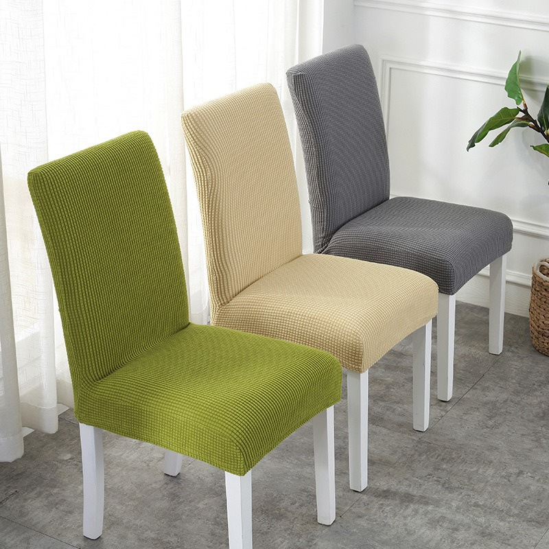 Jacquard Chair Cover for Dining Room Stretch Banquet Dining Dust Chair Cover Hotel Slipcover Elastic Spandex Kitchen Chair Cover