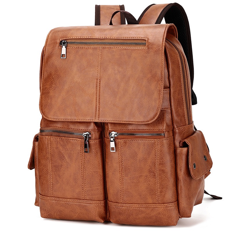 Luxury Men Backpack Waterproof PU Leather Travel Bag Man Large Capacity Teenager Schoolbag Male Business Laptop Backpacks