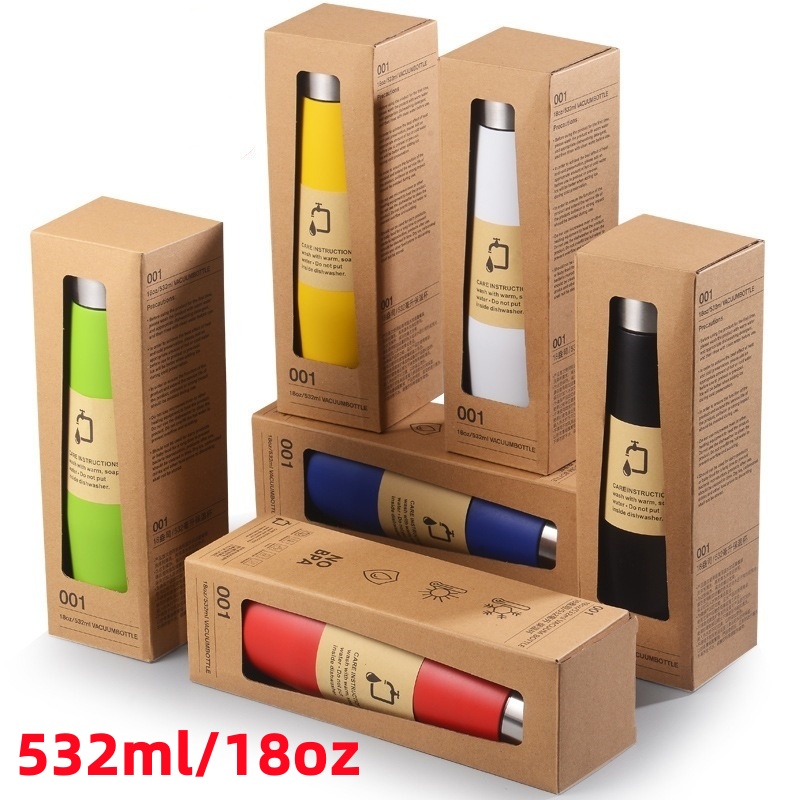 532ml/18oz Stainless Steel Vacuum Insulated Water Bottle Cola Shape Thermos Cup Bottle 6-12 Hours Cold Hot Travel Sport Flask