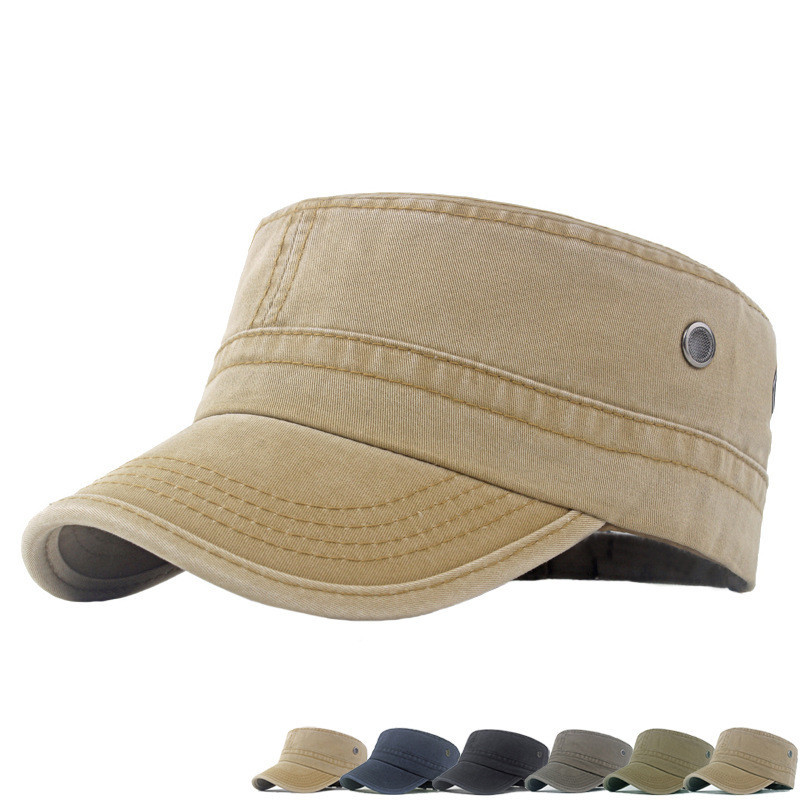 Vintage Flat Top Cap Women Men Washed Caps Adjustable Fitted Thicker Hats Summer Sun Hat  Baseball Cap For Men Fishing Cap
