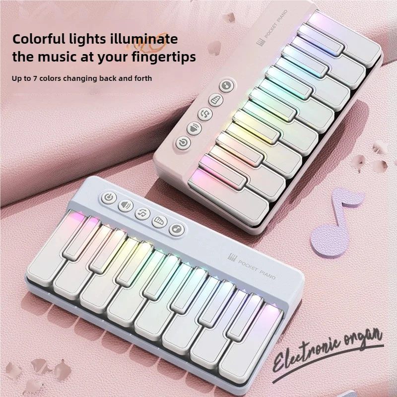 8 Key Mini Pocket Electronic Piano Tone Children's Beginner Music Equipment Multifunctional Small Piano Portable Boys Girls Toys