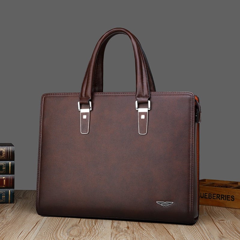 Fashion Men Briefcase Leather Male Handbag Tote Men Laptop Briefcase Shoulder Bags Password Business Bag Crossbody Bag
