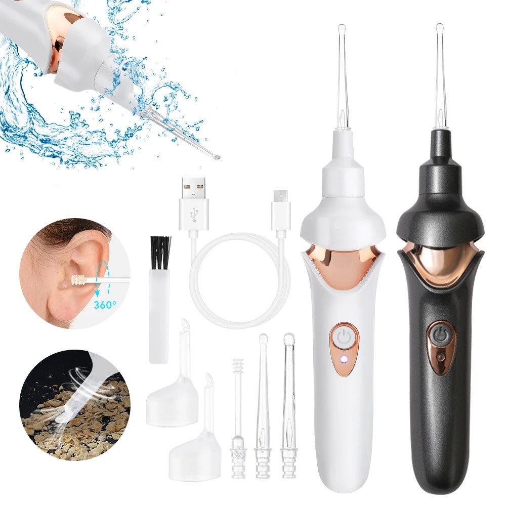 Electric Ear Wax Remover Visual LED Light Suction Ear Scoop Luminous Ear Cleaner Portable Soft For Adults Kids Safe Care Tool