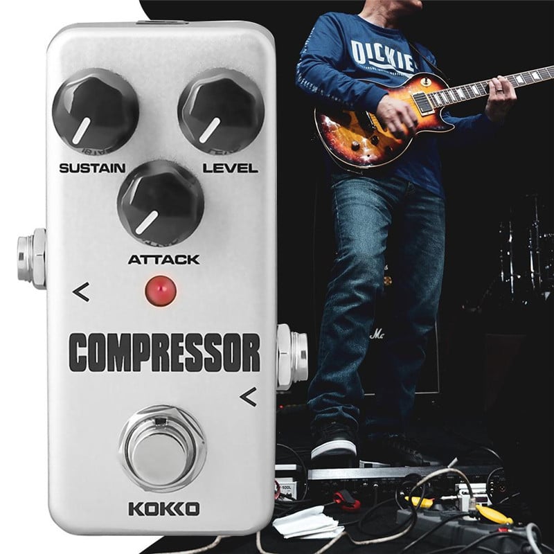 KOKKO Portable Mini Guitar Effect Pedal Compressor Booster Distortion Overdrive Guitar Accessories for Electric Guitars and Bass
