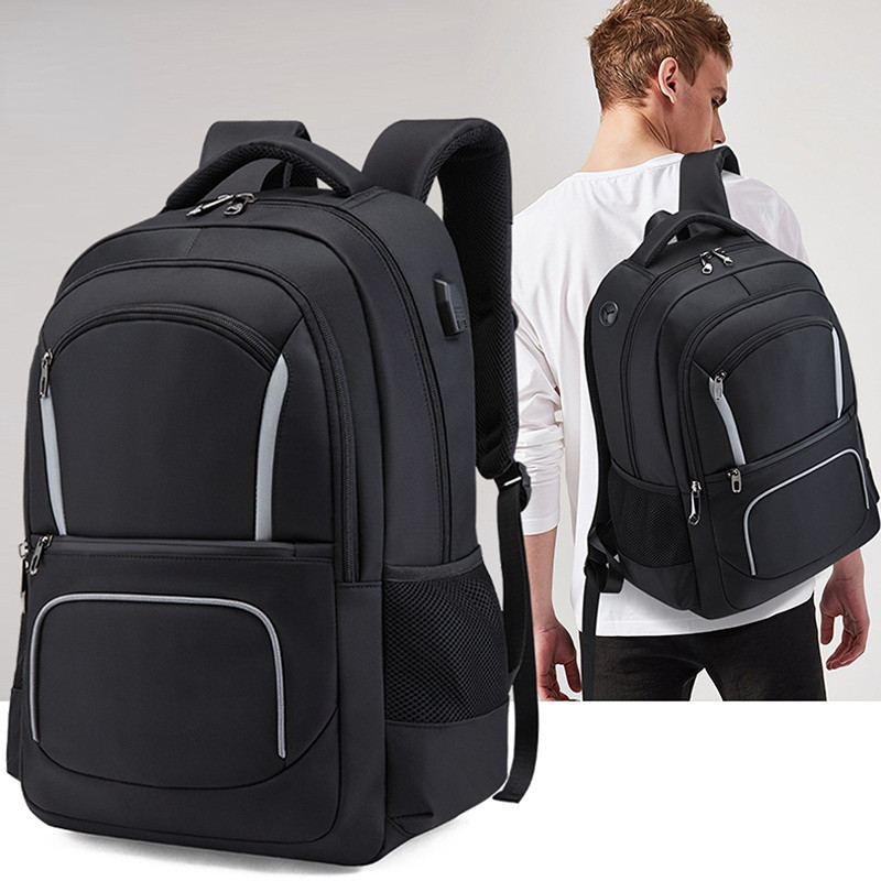 Large Capacity Fashion Men Backpack USB Charging Laptop Bag Waterproof Business Bags Travel Backpacks Male Oxford Rucksack