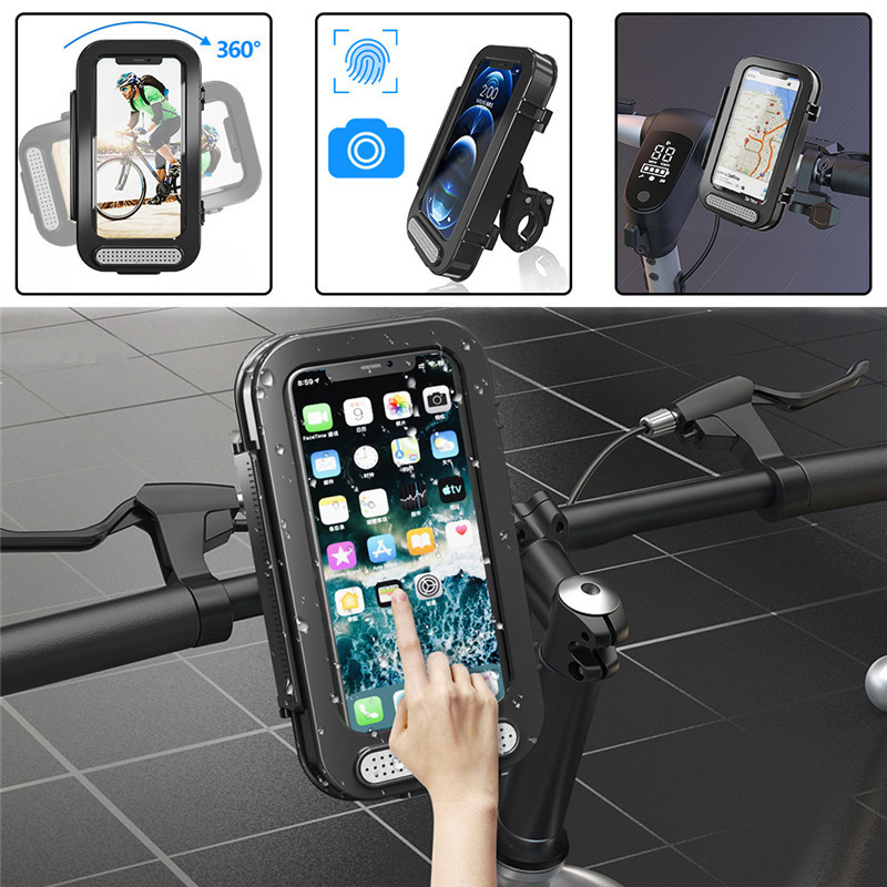 Bicycle Motorcycle Phone Holder Support Waterproof Phone Case For iPhone Samsung Xiaomi Oppo Bike Handlebar Bag Phone Mount