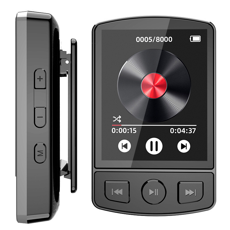 Portable MP3 Player Bluetooth Music Stereo Speaker Mini MP4 Player Walkman Sport Clip Support E-Book FM Radio Recording Clock TF