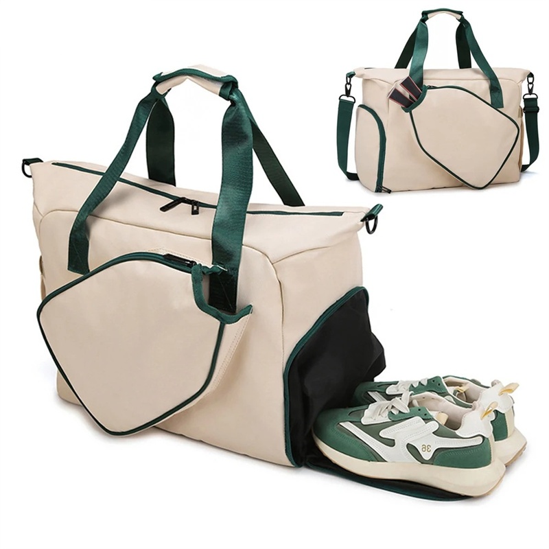 Table Tennis Bag with Shoe Compartment Large Capacity Pickleball Racket Shoulder Bag Waterproof Sports Tote Bag Tennis Handbag