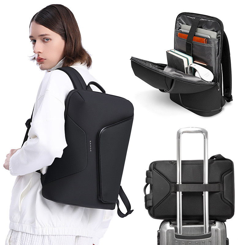 Luxury Men Waterproof Laptop Backpack Casual Leather Film Male Business Bag 15.6inch Computer Notebook Backpacks Travel Rucksack