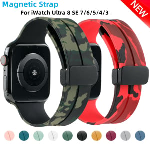 Magnetic Strap For Apple watch ultra band 49mm 45 mm Silicone Bracelet iWatch Series 7 8 se 6 5 4 44mm 45mm 40mm 41mm 42mm 38mm
