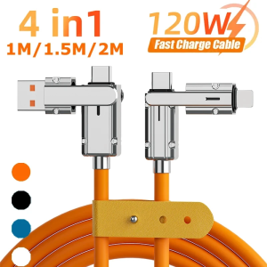 120W4 in 1 Multi-function Mobile Phone Data Cable PD Fast Charging Cable Charger for Huawei Xiaomi iPhone
