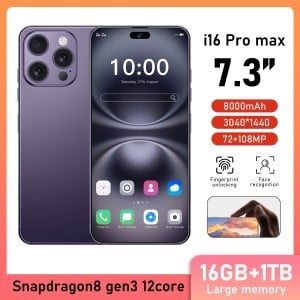 2025 Hot Original For Brand Smartphone 7.3 inch New i16 ProMax Full Screen 4G 5G Cell Phone 8000mAh Mobile Phone Global Version﻿