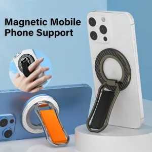 2025 Magnetic Mobile Phone Support for iPhone Double-sided Strong Magnet 360 Degree Rotation Finger Ring Holder Desktop Portable