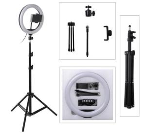 10 Inch Selfie Studio Video Camera LED Ring Light Photo Lamp Led Fill Light Photography Accessories Lighting+Phone Holder