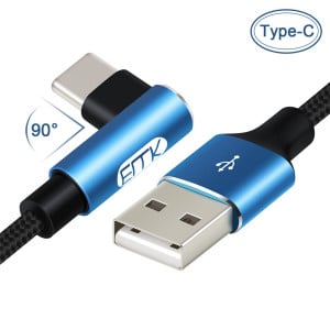 EMK 90 degree USB Type C Cable USB-C Cable Type-C Fast Charging Cord for Nintendo Switch Samsung S8 Oneplus 5 Pixel 2 0.3m 1.2m