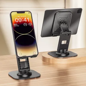 360 Rotate Metal Desk Mobile Phone Holder Stand For iPhone iPad Xiaomi Adjustable Desktop Tablet Holderl Table Cell Phone Stand