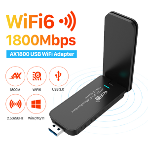1800Mbps Receptor WiFi 6 Adapter USB Network Card Wireless Wi-Fi 6 Dongle Dual Band 5GHz Long Range Wireless WiFi6 Card Antenna