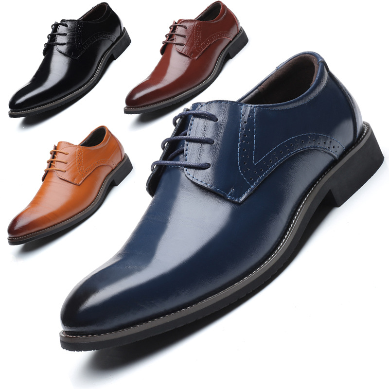 Men's casual leather shoes Blok fashion British plus size men's shoes men's shoes