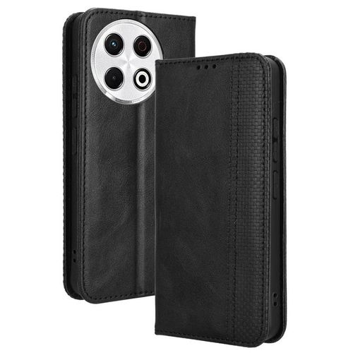 TECNO Spark 30 Pro 4G Flip Leather Case With Magnetic Adsorption- Black