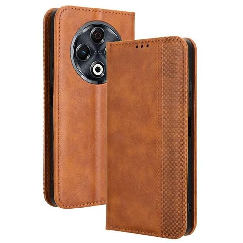 TECNO Spark 30 4G Flip Leather Case With Magnetic Adsorption- Brown