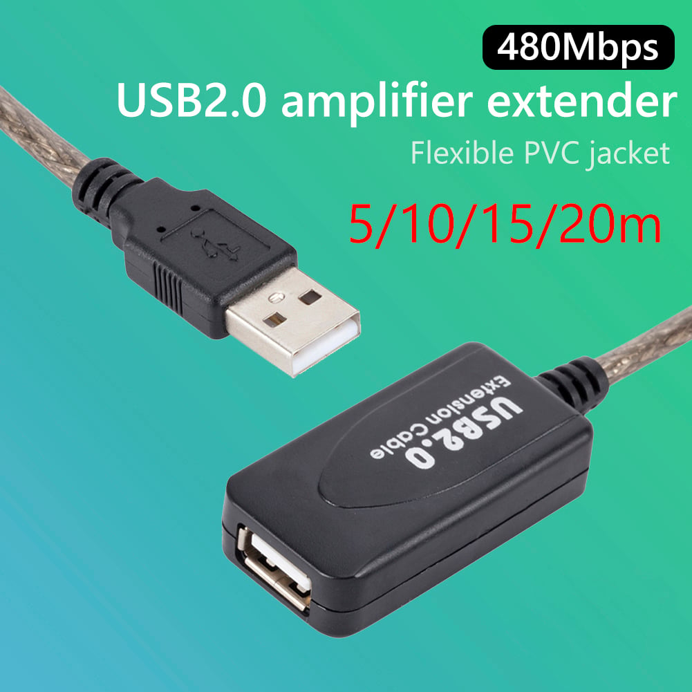 20m USB 2.0 Extension Cable Male to Female Active Repeater Wireless Network Card Extender Cable Cord USB Adapter