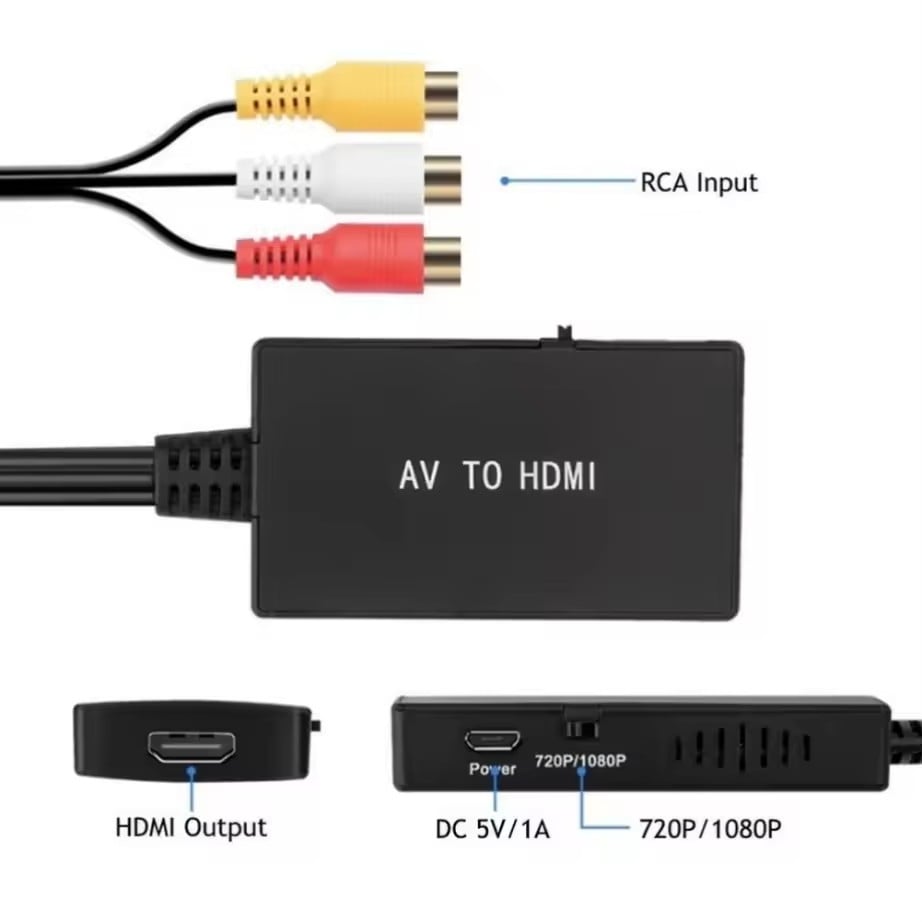 1080P NTSC RCA to Adapter Video Converter Box Compatible withXbox STB Blue-Ray DVD Player