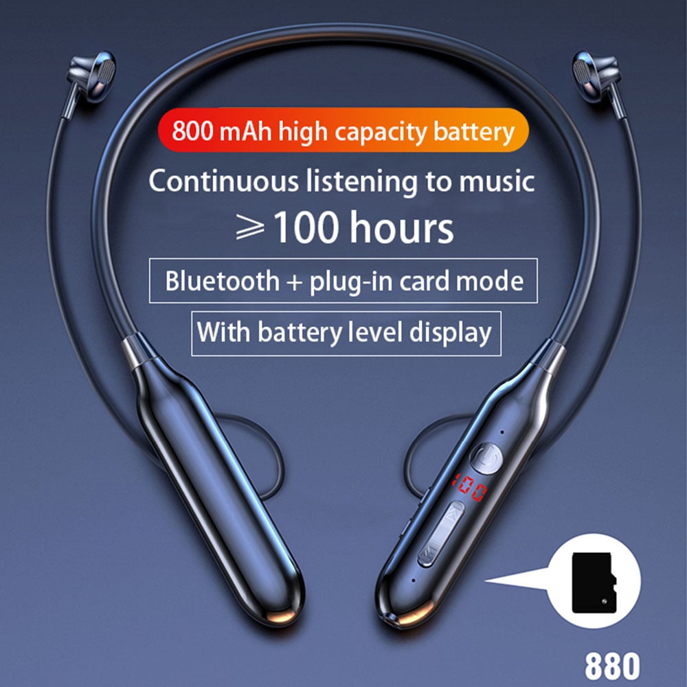 100 Hours Wireless Bluetooth-Compatible Earphone Magnetic Suction HiFi Sound Stereo Headset Wireless Sports Earbud with HD Mic