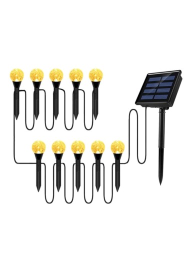 1.2V Solar Garden Light Bubble Ball Fairy Lawn Lamp for Home Yard Decoration - 10 in 1 / Yellow Light