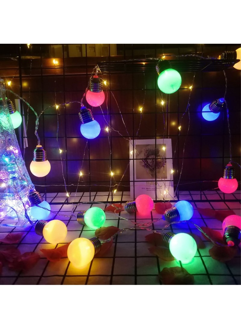 1.5M / 4.92ft 10 lights Hanging LED Light String Lamp Bulb for Home Yard Party Decoration - Colorful