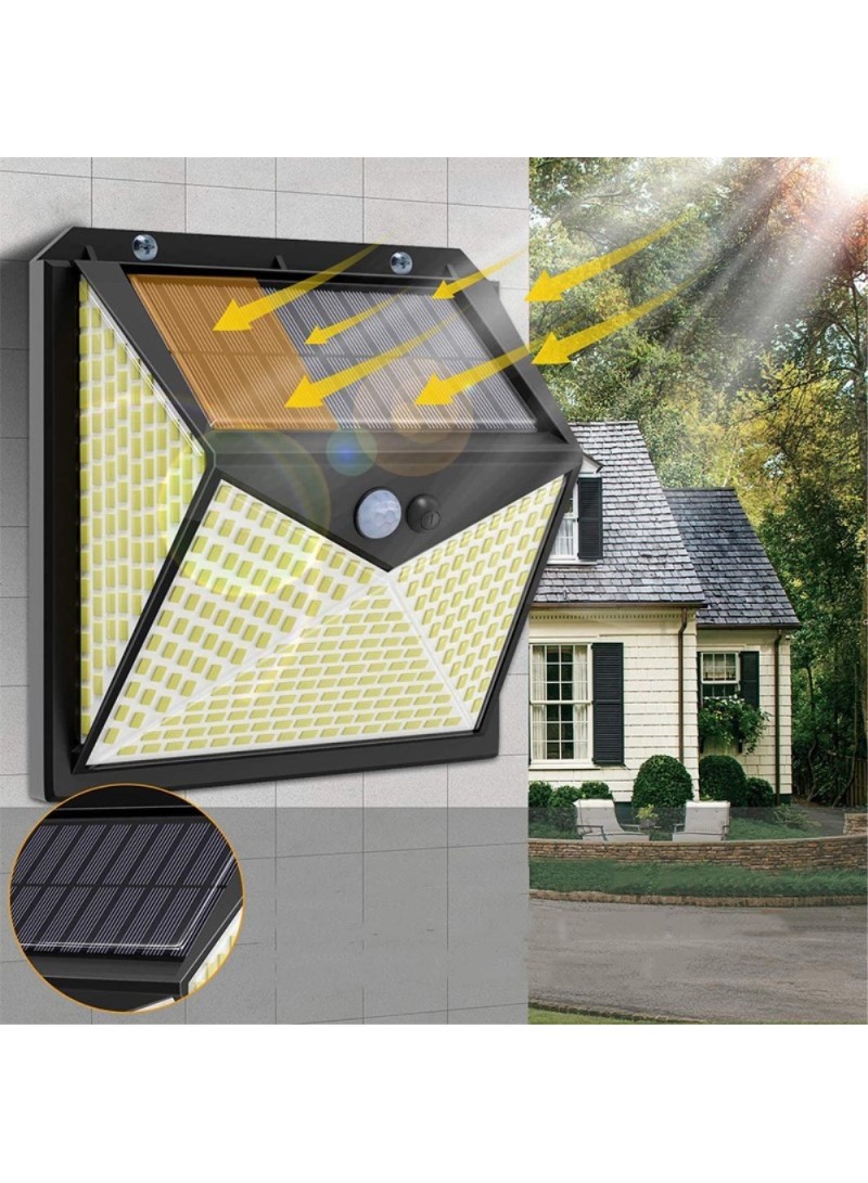 2 Modes 350-LED Waterproof Solar Wall Street Light with Motion Sensor (L2.2 x W4.7 x H4.9)inch