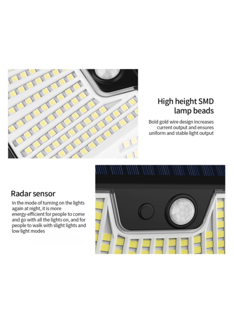 1PC Human Motion Sensor Solar Light Waterproof Bright Garden Lamp (L11.7 x W3 x H12.5)cm / (L4.6 x W1.2 x H4.9)inch