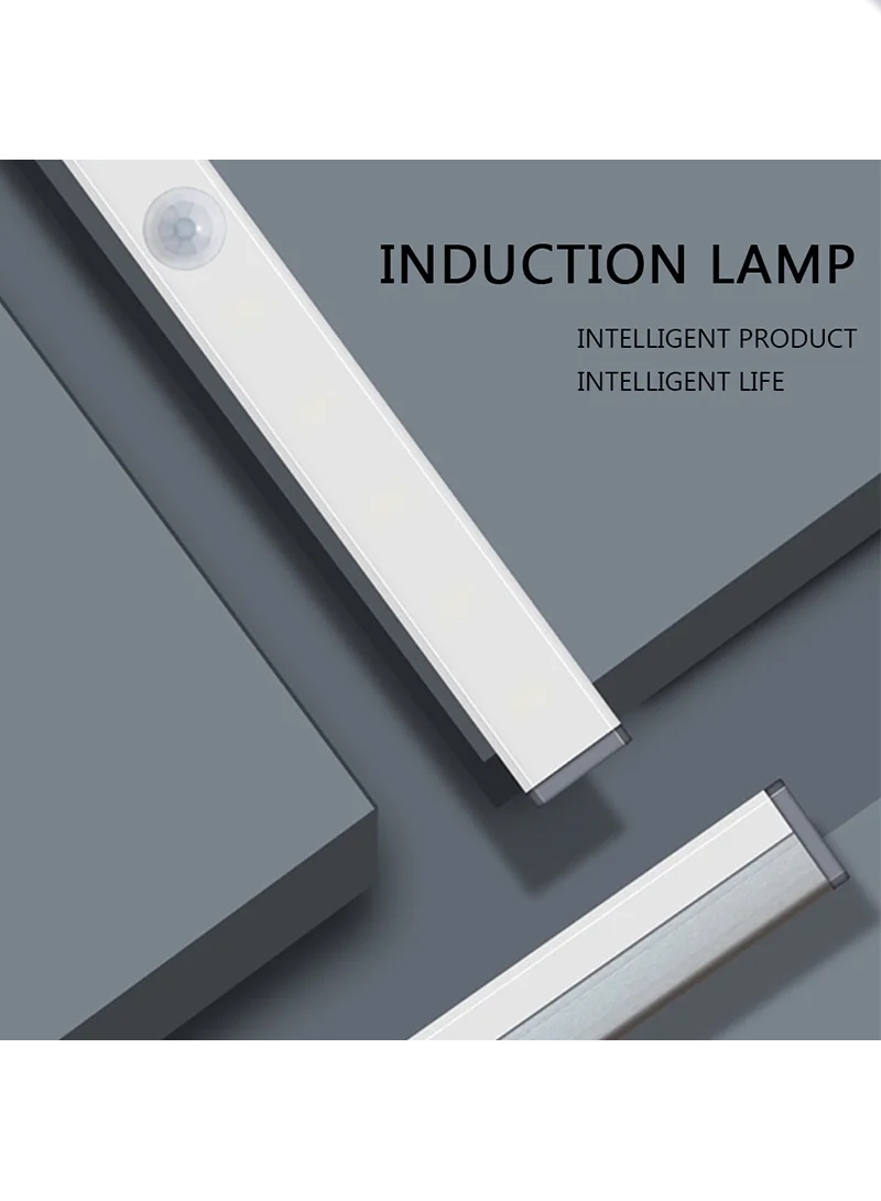21cm/8.3" Motion Sensor Lamp Induction LED Night Light USB Charge Magnetic Strip - Warm White