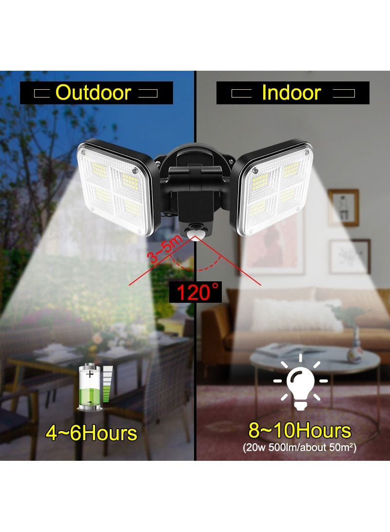 120-LED Solar Light Motion Sensor Outdoor Garden Wall Lamp - TY06603