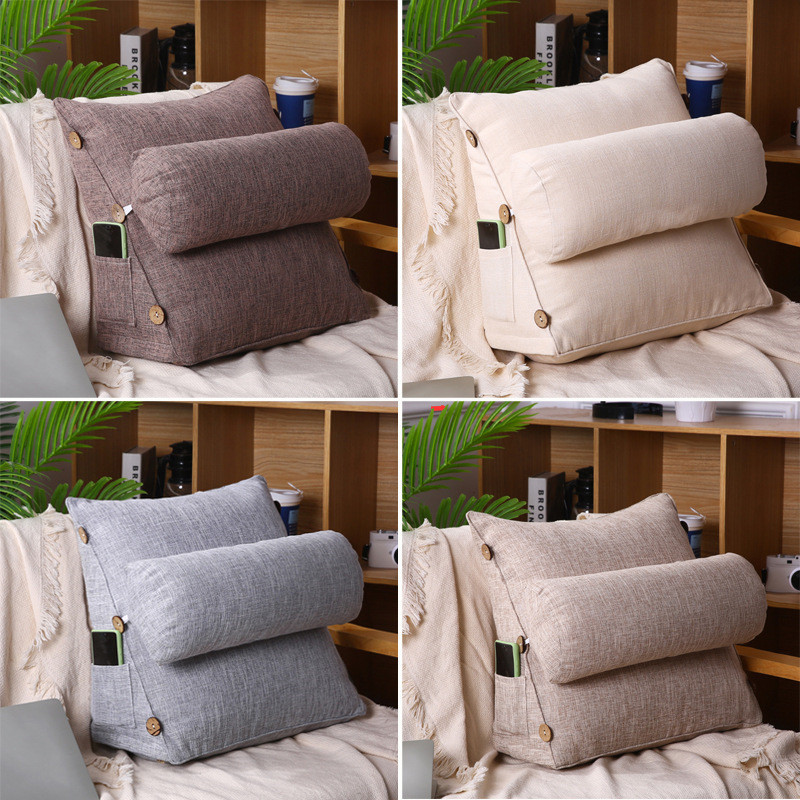 Lounger Bed Reading Rest Back Pillow Triangle Sofa Cushion Pillow Bed Office Chair Backrest living Room Lumbar Pad Home Decor