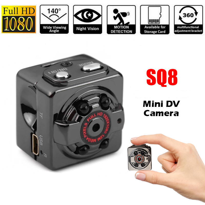 SQ8 Mini Camera Full HD 1080P Video Camcorder Secret Security Body Cam Night Vision Outdoor Camera Support Hidden SD Card