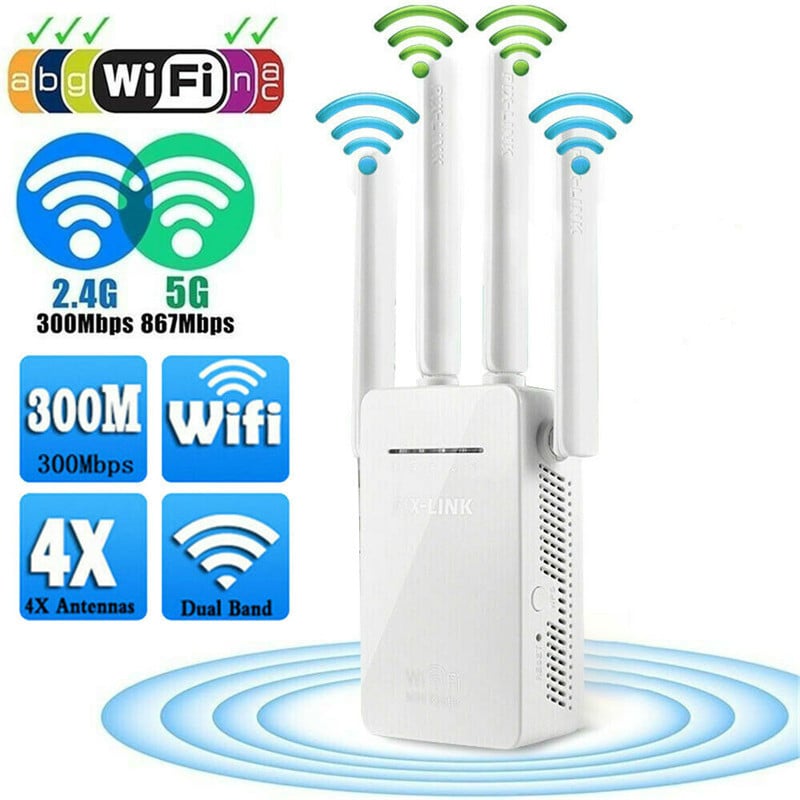 300M Wifi Amplifier Router 4 Antennas 300Mbps 2.4G Repeater Network Expander Range Extender Wireless Router WiFi Signal Booster