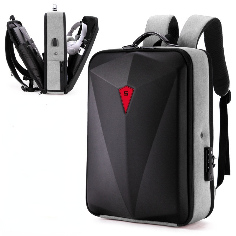Anti-Theft Backpack USB Charging 17.3 inch Laptop Backpack Men Fashion Hard Shell School Bag Business Travel Waterproof Rucksack