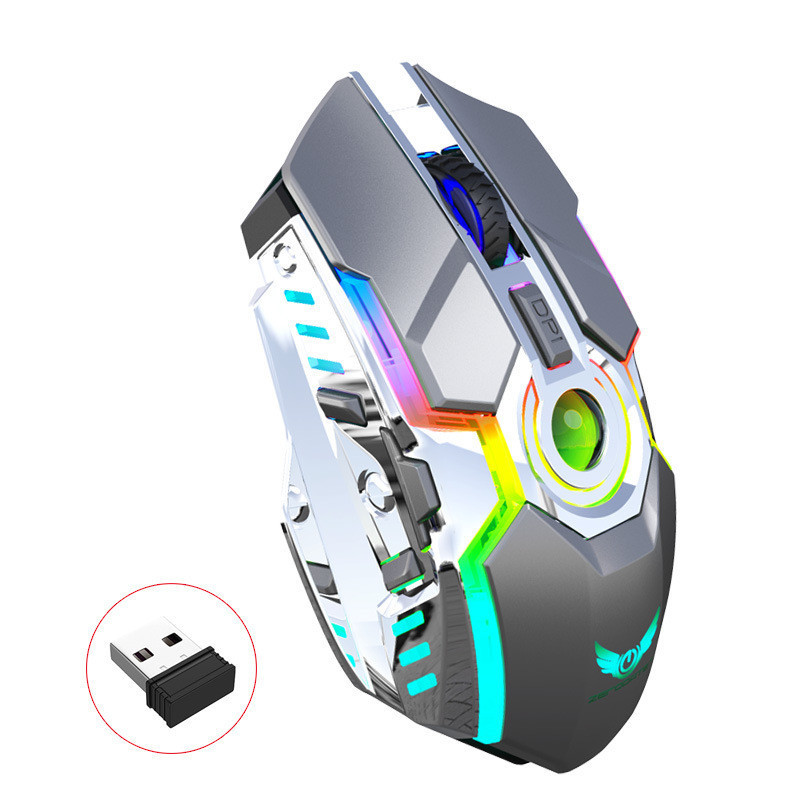 Wireless Gaming Mouse Rechargeable Silent LED Backlit Mice USB Optical Ergonomic 7 Keys RGB Backlit Mouse For Laptop Computer