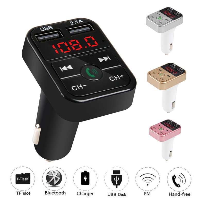 Bluetooth-compatible FM Transmitter Car Kit MP3 Modulator Player Wireless Handsfree Audio Receiver Dual USB Fast Charger