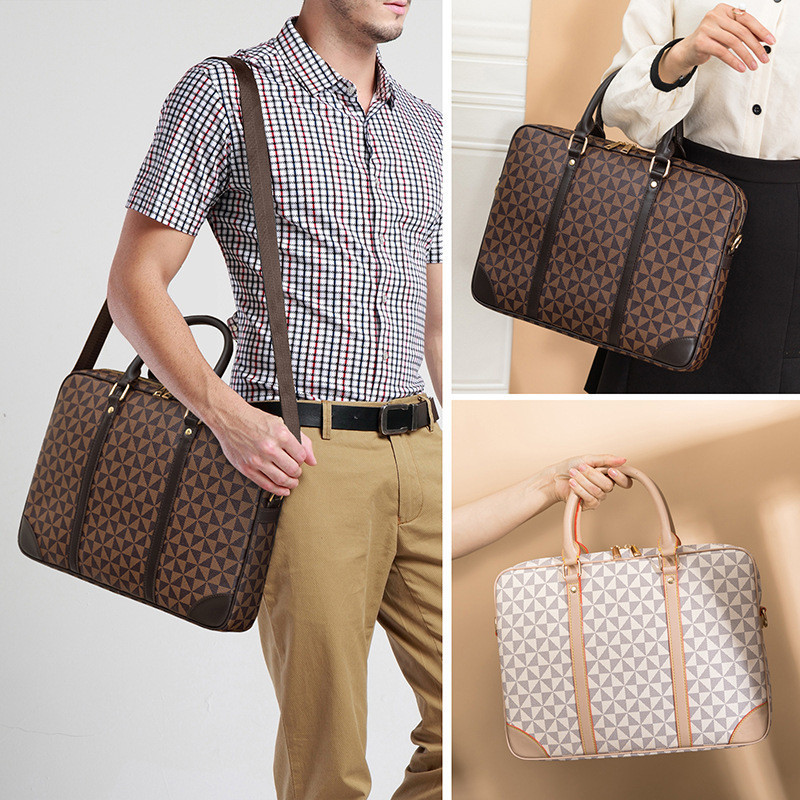 Men Business Briefcase Bag 16 Inch Women Leather Laptop Handbag Work Office Bag Tote Ladies Crossbody Bags Male Shoulder Handbag