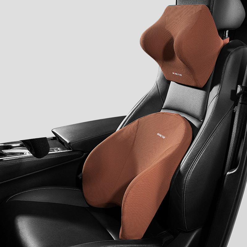 Curved Car Seat Headrest Car Neck Pillow Cushion Back Lumbar Support For Car Seat Breathable Memory Foam Car Seat Waist Cushion