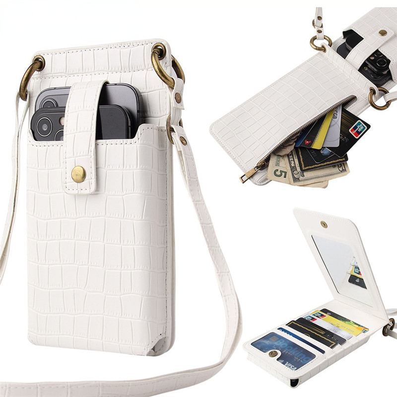 Mini Mobile Phone Bag Small Clutch Shoulder Bag Crocodile PU Leather Women Phone Pouch Messenger Bag Purse Handbag Wallet