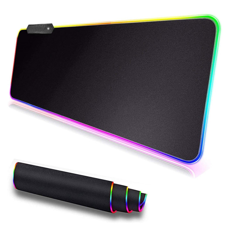 LED Light Gaming Mouse Pad RGB Large Luminous Keyboard Pad Non-Slip Rubber Base Computer Carpet Desk Mat PC Game Mouse Mat