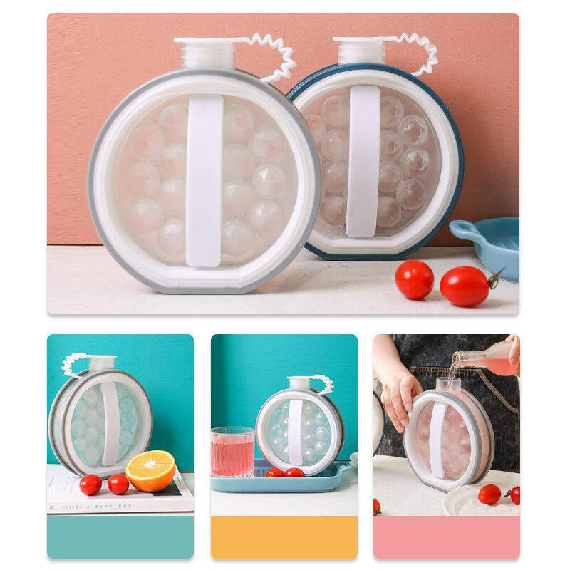 2 In 1 Silicone Ice Hockey Mold And Kettle Ice Shape Making Mould Box Ball Maker Bar Kitchen Accessories Utensils Home Gadgets