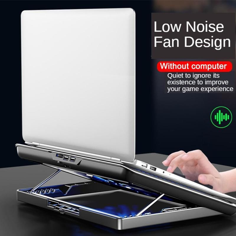 Laptop Fan Cooler Laptop Quiet Cooling Pad 6 Speed Adjustable Notebook Gaming Cooler Stand Holder with 2 USB Port for 12-17inch