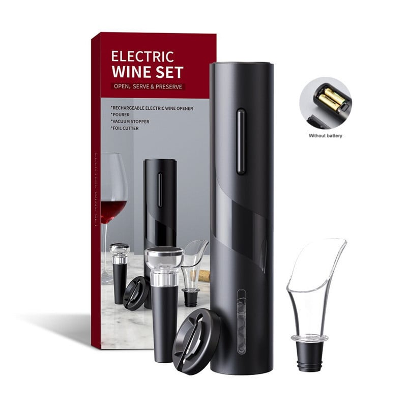 Electric Wine Corkscrew Battery Automatic Bottle Opener Electric Red Wine Opener Kit Foil Cutter Kitchen Accessories