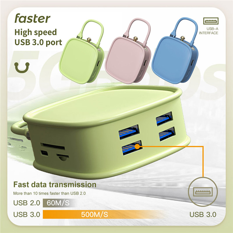 10 in 1 USB Hub Type C Docking Station Adapter Splitter for Macbook Pro Dell Lenovo Laptop with 4K HDMI PD RJ45 Ethernet SD TF